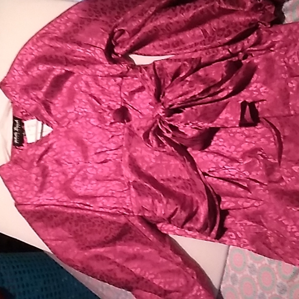 White birch pink Leppard dress, large